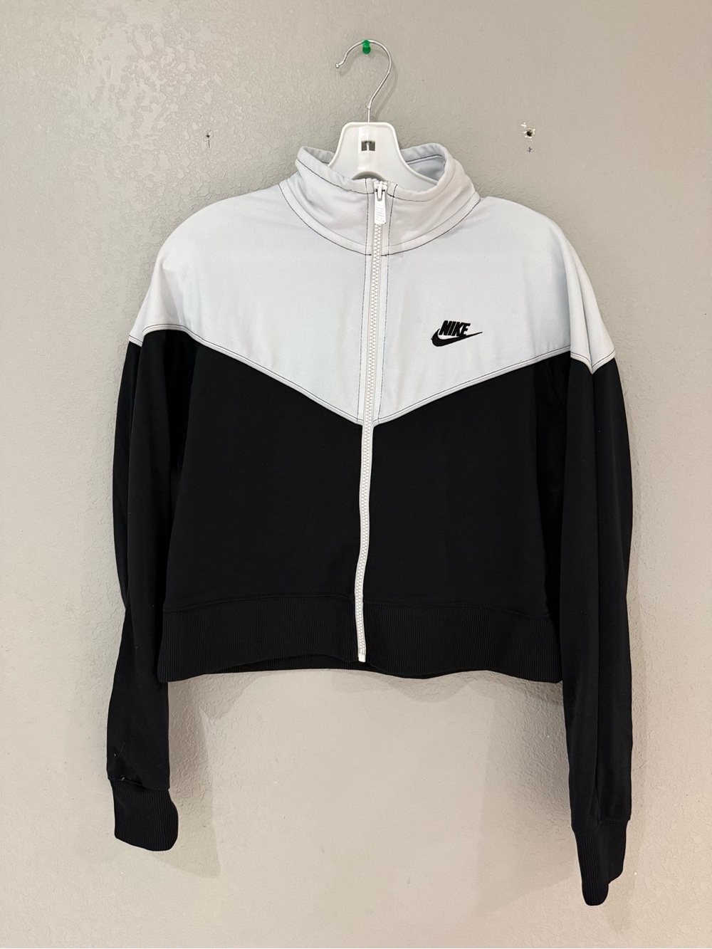 Nike Women’s Black & White Zip-Front Track Jacket